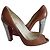 Christian Louboutin CL Peep-toe Pumps camel Leder gravierter silberner Absatz
