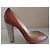 Christian Louboutin CL Peep-toe Pumps camel Leder gravierter silberner Absatz - Ansicht 9