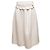 Weißer Chanel Woll-Tweed Peplum Midi-Rock Größe FR 38