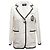 White & Black Balmain Crest-Accented Blazer Size US S