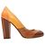 Miu Miu Color Block Brogue Pumps Orange & Brown Größe 36.5