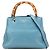 Bolsa Gucci Small Bamboo Shopper em couro de bezerro azul