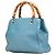 Bolsa Gucci Small Bamboo Shopper em couro de bezerro azul - vista 2