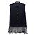 Chanel Ärmelloses Spitzenkleid mit Perlen Schwarz