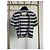 CHANEL 23C Top in seta multicolore a righe bianche e nere - vista 2