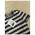 CHANEL 23C Top in seta multicolore a righe bianche e nere - vista 4