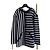 CHANEL 24S Felpa in cotone a righe bianche e nere