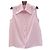 Chanel Pink Silk Sleeveless Collared Top