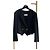 Chaqueta corta de tweed negro Céline con botones dorados