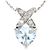 Autre Marque Colar em ouro branco 10K com aquamarine e diamante