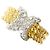 Autre Marque Ehering aus PT900 Platin und 18K Gelbgold mit Diamant