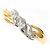 Autre Marque Anello fede in oro giallo 18K e platino con diamante