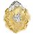 Autre Marque Anello fede in oro giallo 18K e platino con diamante