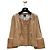 Fendi Beige Leather Jacket Woven Sleeves IT 42 Pre-owned