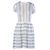 Vestido de malha crochet em algodão com riscas azuis e brancas Red Valentino