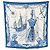 Foulard Hermès Vintage Ocean Blue Silk Caravelle 1965 Ledoux