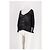 Pull Eric Bompard en coton noir col V dentelle florale - vue 3