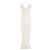 Autre Marque Vestido maxi de ganchillo blanco MARYSIA con flecos