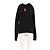 Ralph Lauren Schwarzer Woll-Hoodie mit rosa Logo