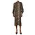 Ganni Abito button-down in denim marrone con stampa leopardata - size UK 8