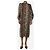 Ganni Abito button-down in denim marrone con stampa leopardata - size UK 8 - vista 3