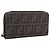 Portafoglio lungo FENDI Zucca Canvas PVC Nero Marrone