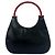 Bolsa de ombro em couro com logo Bamboo Gucci