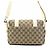 Bolsa de Ombro Gucci em Lona GG e Couro - vista 3