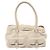 Bolsa de ombro Christian Dior em couro marfim