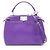 Bolsa Fendi Mini Peekaboo 2-Way em couro roxo
