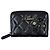 Tarjetero Chanel Camellia Matelassé de piel negra