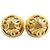 Orecchini a clip Chanel Gold CC placcati oro con perle finte