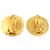 Orecchini a clip Chanel Gold CC placcati oro con perle finte - vista 2