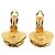 Orecchini a clip Chanel Gold CC placcati oro con perle finte - vista 3