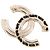 Broche Chanel Champagne Gold con pedrería - vista 3