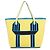 Bolsa tote Hermès Kara em couro azul e verde