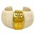 Bracelete Rígido Chanel Marfim e Dourado