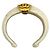 Bracelete Rígido Chanel Marfim e Dourado - vista 5