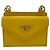 Cartera de cadena/hombro de piel Saffiano amarilla Prada