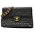 Chanel Schultertasche aus schwarzem Lammleder