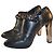 Roberto Cavalli Schwarze Lederstiefeletten Metallabsatz