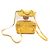 Mochila Chanel de cuero y vinilo amarillo - vista 2