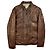 Hugo Boss Orange Braune Leder Bikerjacke Medium Echtleder Größe M / 48