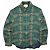 Camicia Gucci Jumbo GG da uomo in lana con logo monogramma verde Taglia S