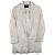 Massimo Dutti 6047 Abrigo de tweed crema cruzado con flecos para mujer Talla 42 / M-L