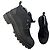Apc A.P.C. Rue Madame Paris Stivaletti stringati in tela nera e gomma Taglia 40 / 25cm