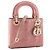 DIOR - Mini Lady Dior Schultertasche aus rosa lackiertem Cannage-Leder - Ansicht 2