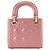 DIOR - Mini Lady Dior Schultertasche aus rosa lackiertem Cannage-Leder - Ansicht 3