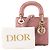 DIOR - Mini Lady Dior Schultertasche aus rosa lackiertem Cannage-Leder - Ansicht 9