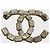 Broche Chanel CC en métal doré et cristaux - vue 3